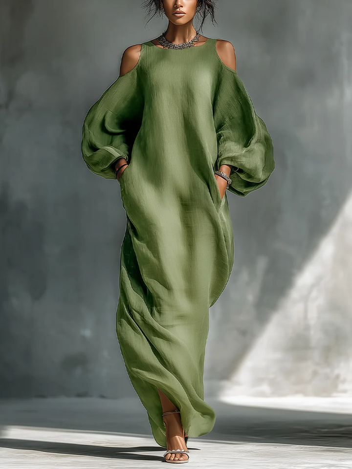 Sofia | Elegant Puff Sleeve Maxi Dress