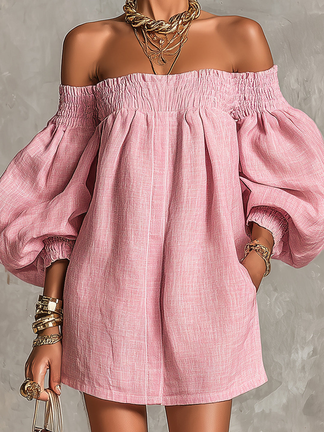 Ansley | Off-Shoulder Puff Dress