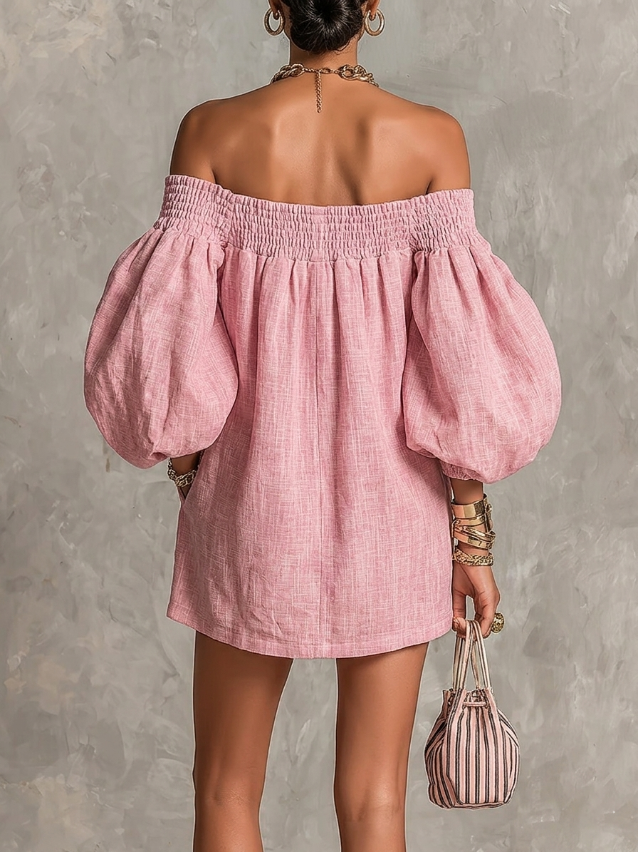 Ansley | Off-Shoulder Puff Dress