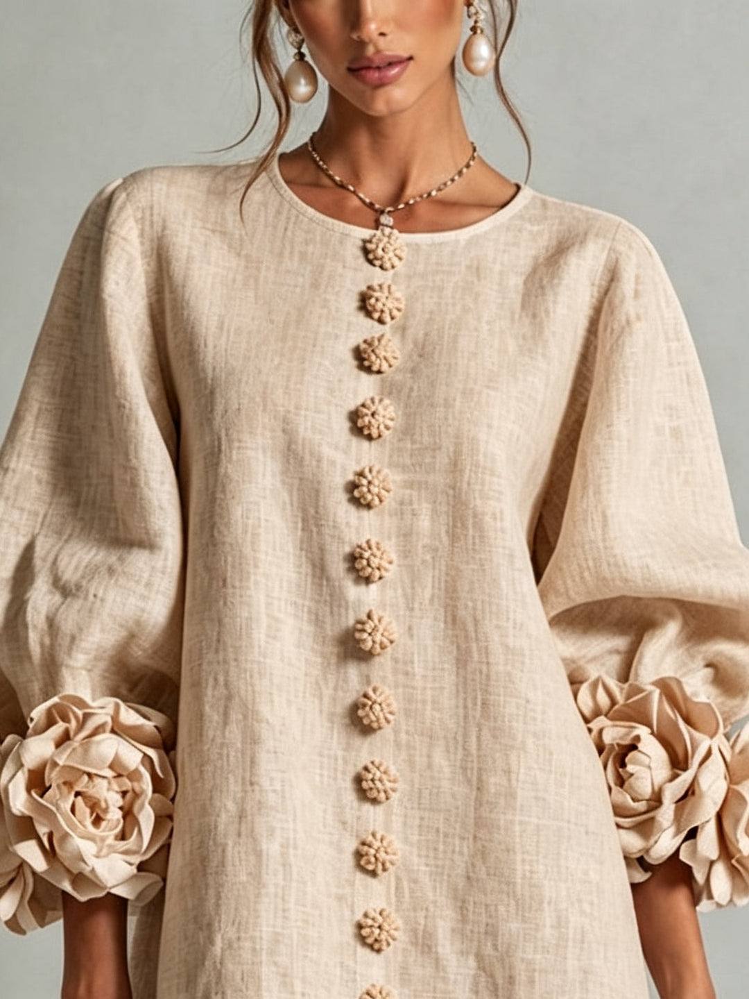 Della | Blossom Cuff Button Dress