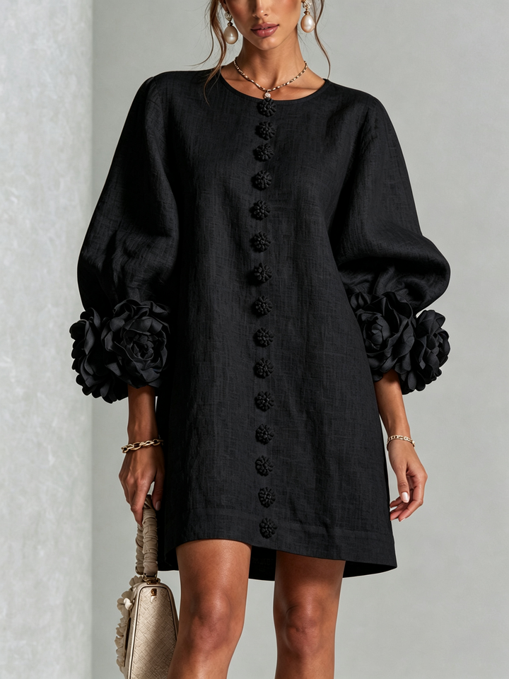Elyse | Floral-Cuff Button Dress