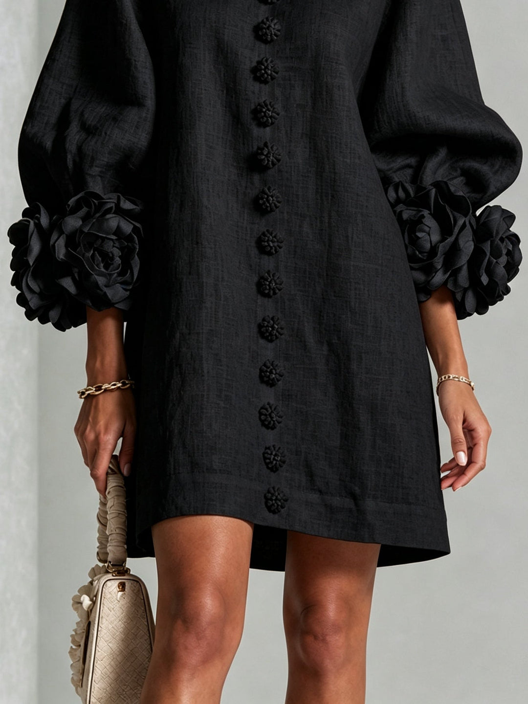 Margaux | Floral-Cuff Button Dress