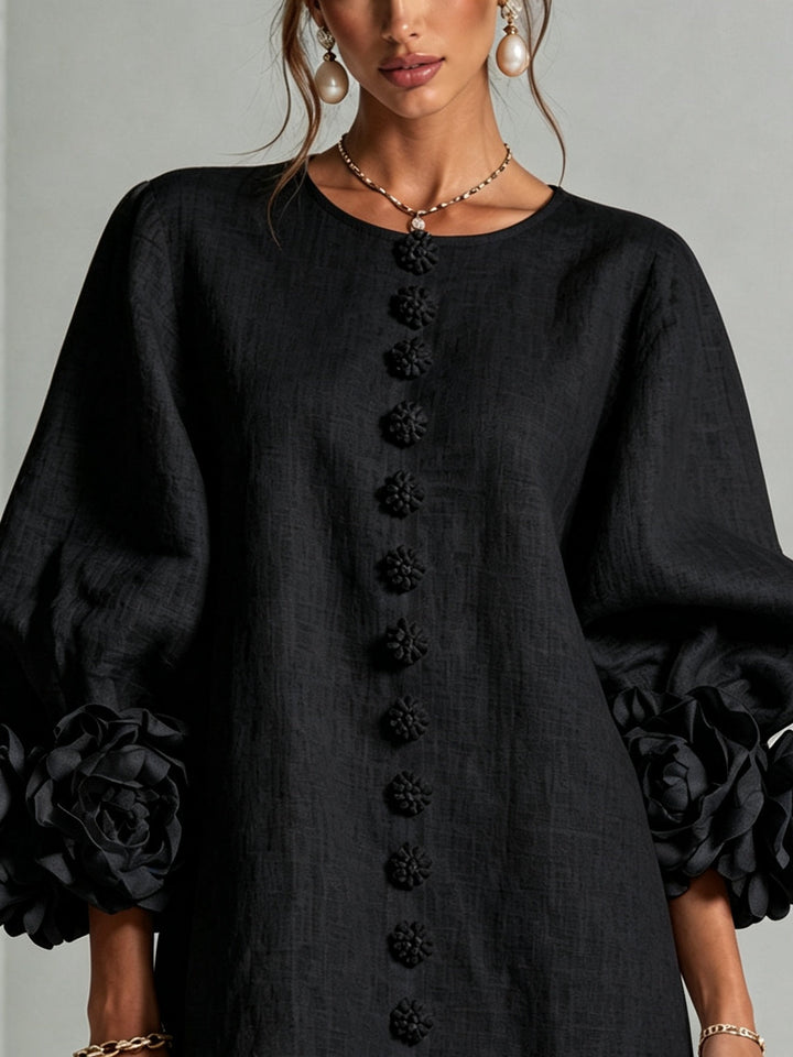 Margaux | Floral-Cuff Button Dress