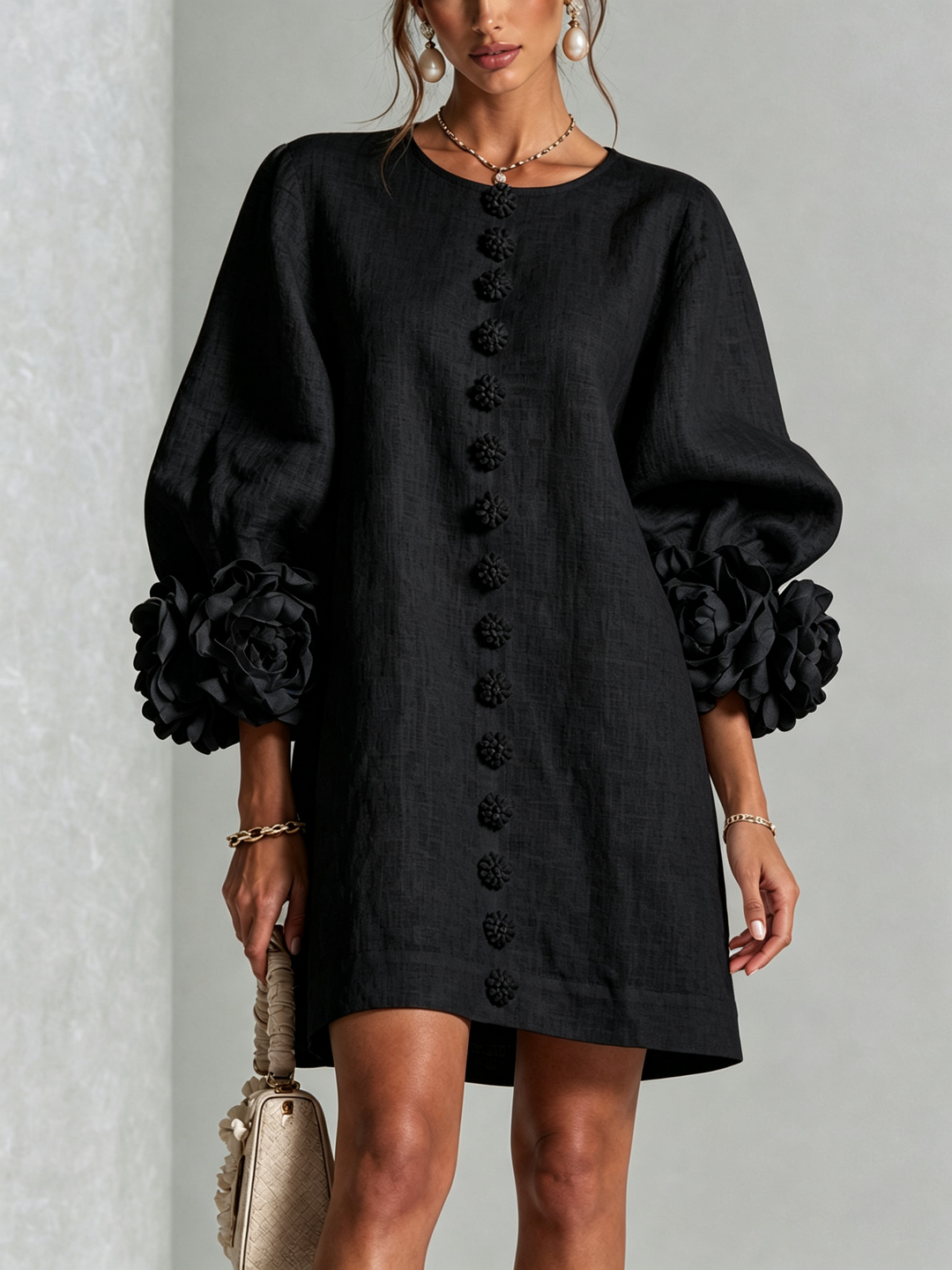Margaux | Floral-Cuff Button Dress