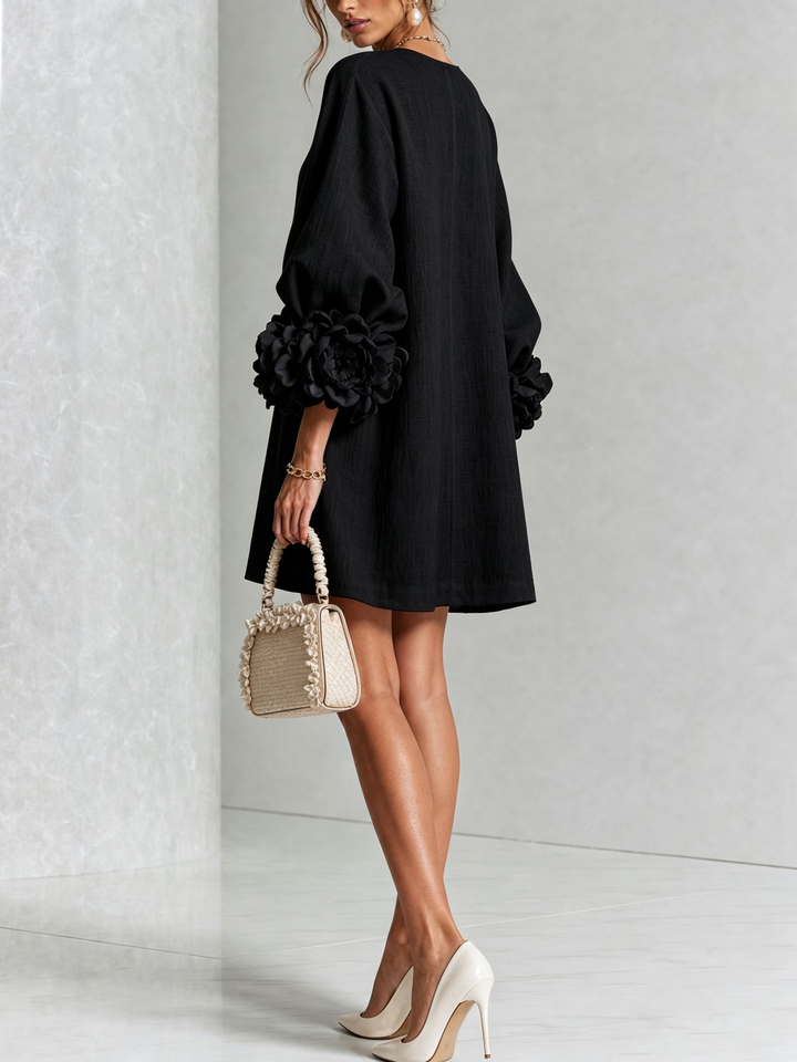 Elyse | Floral-Cuff Button Dress