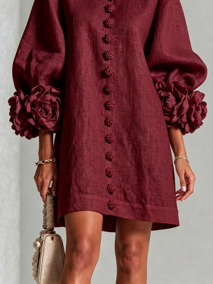 Zephanie | Rosette Cuff Mini Dress