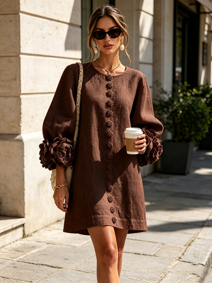 Dolly | Rosette-Cuff Mini Dress