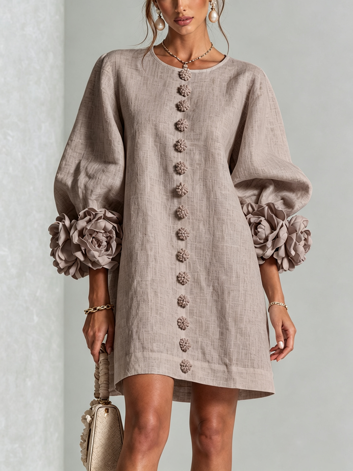 Zephania | Floral Cuff Button Dress