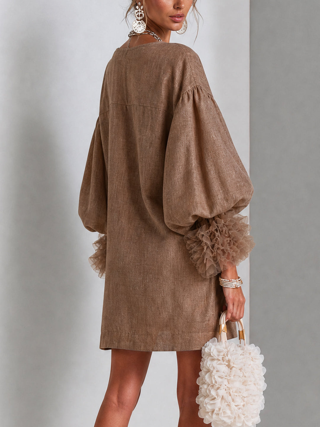 Meadow | Zip-Front Balloon Sleeve Dress