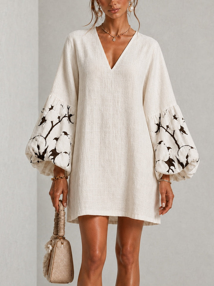 Mimi | Floral Puff-Sleeve Mini Dress