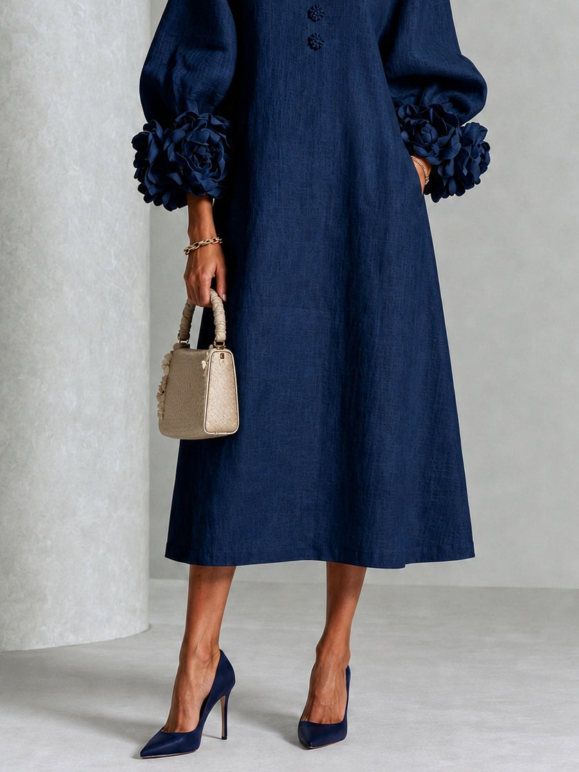 Paris | Floral Cuff Midi Dress