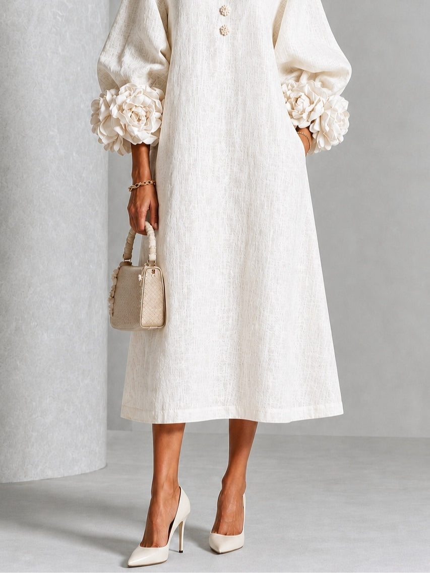 Isabeau | Floral Cuff Midi Dress