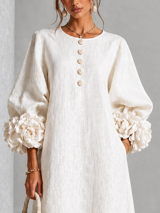 Isabeau | Floral Cuff Midi Dress