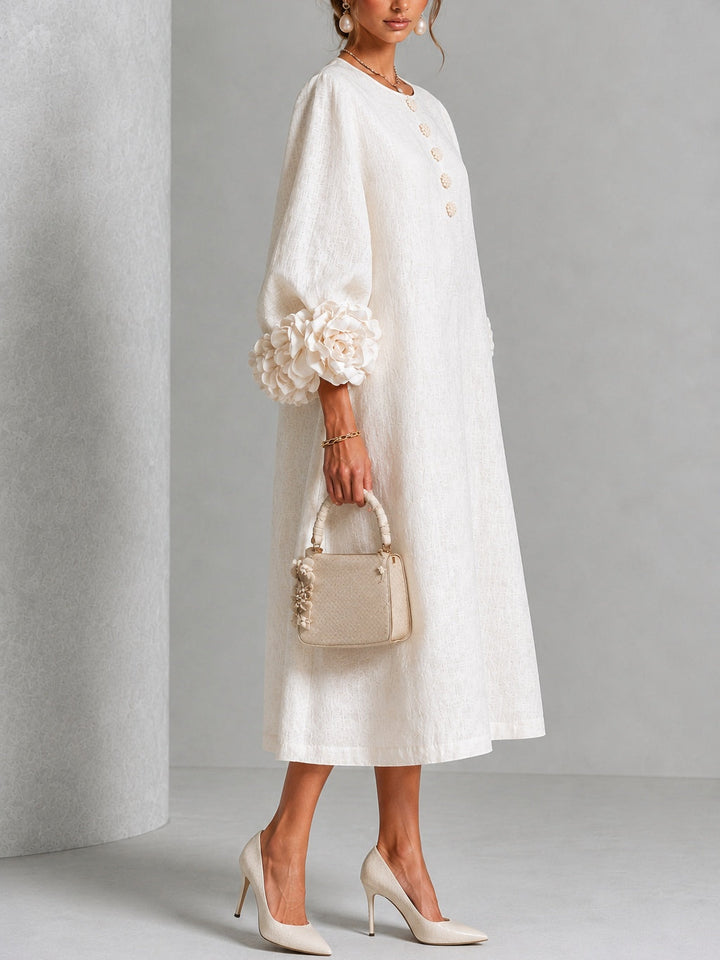 Isabeau | Floral Cuff Midi Dress