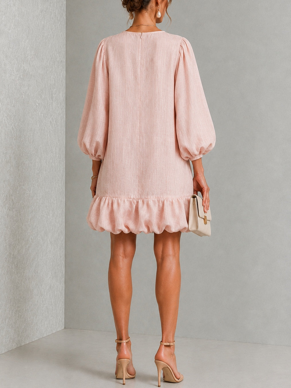 Polly | Floral Button Puff Sleeve