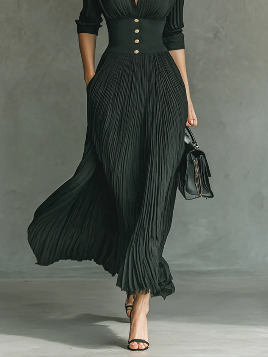 Crystal | Pleated Long Dress