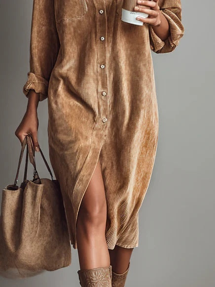 Tyra | Corduroy Midi Dress