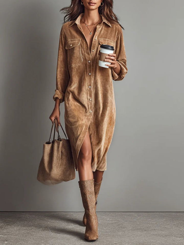 Tyra | Corduroy Midi Dress