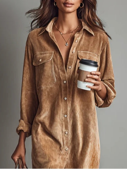 Tyra | Corduroy Midi Dress