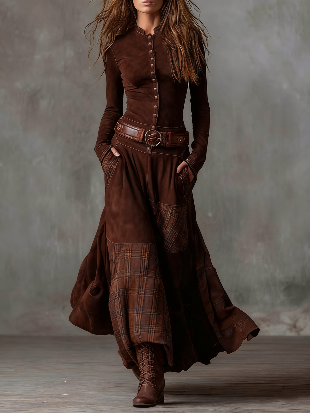 Anna | Suede Maxi Dress
