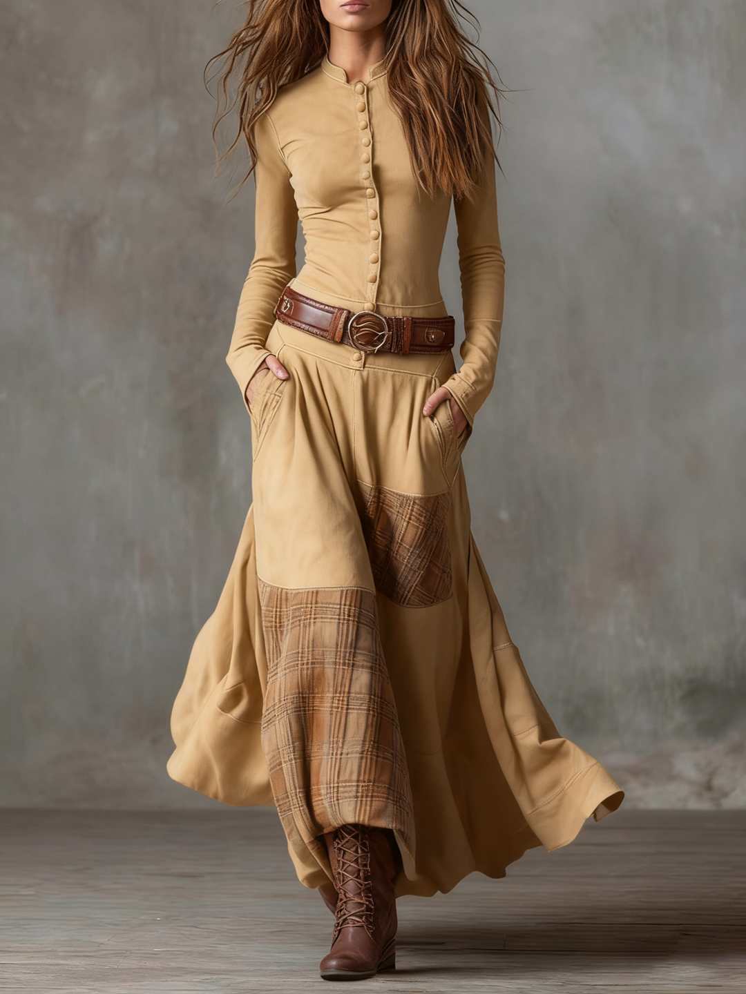 Undine | Suede Plaid Winter Maxi