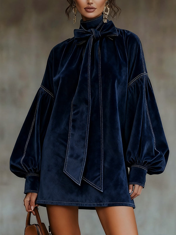 Evermore | Velvet Mini Dress Bow