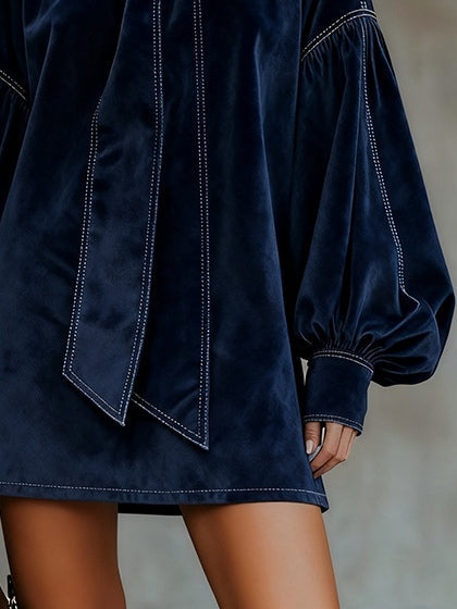 Evermore | Velvet Mini Dress Bow