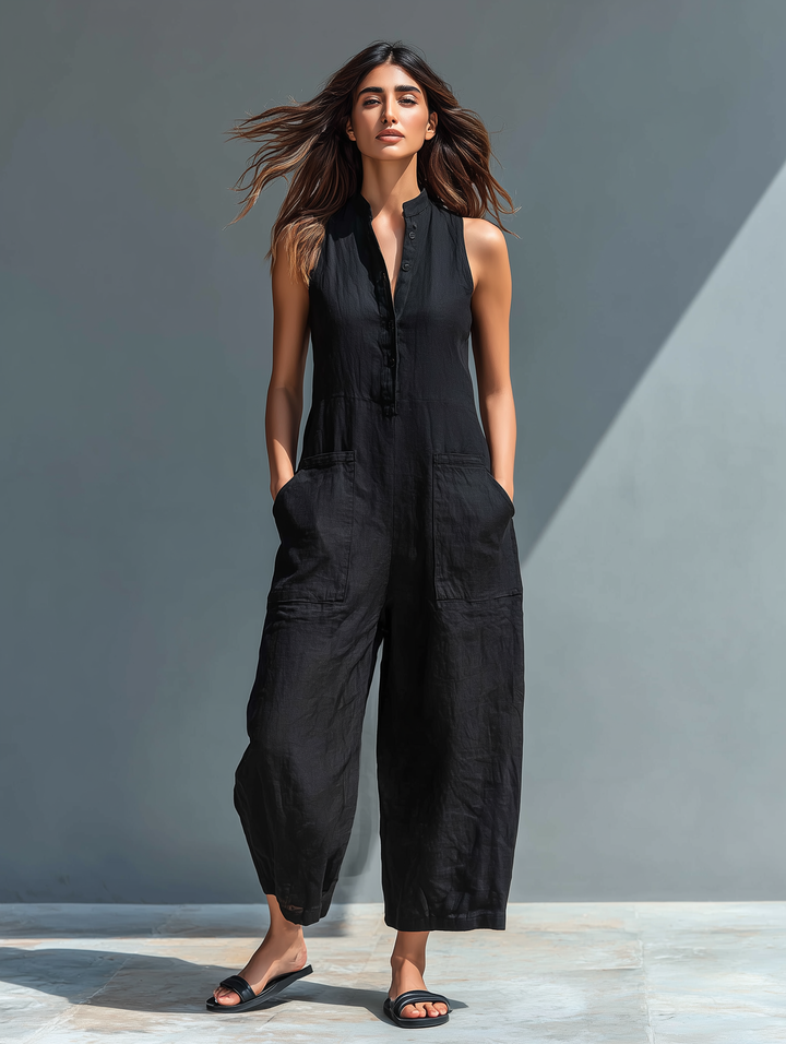 Marcey | Black Sleeveless Jumpsuit