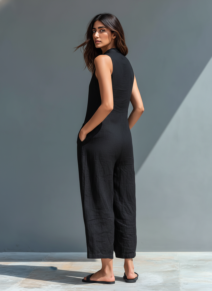 Marcey | Black Sleeveless Jumpsuit