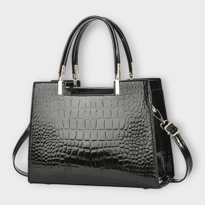 Celeste | Glossy Crocodile Pattern Handbag