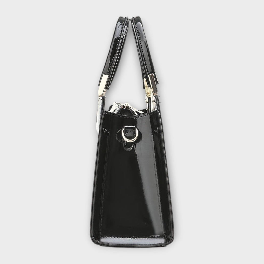 Celeste | Glossy Crocodile Pattern Handbag
