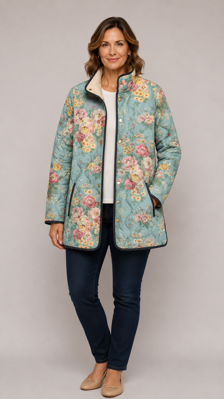 Finley | Quilted Printed Flower Jacket