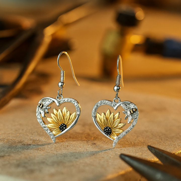 Dayanna | Sunflower Bee Heart Earrings
