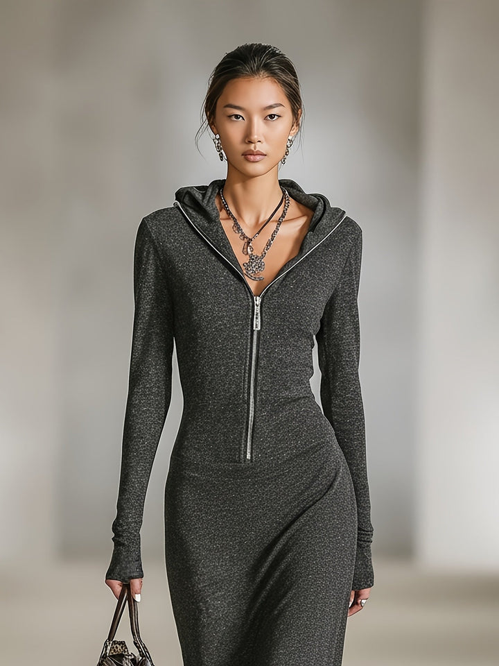 Korenna | Long-Sleeve Hooded Tunic Dress