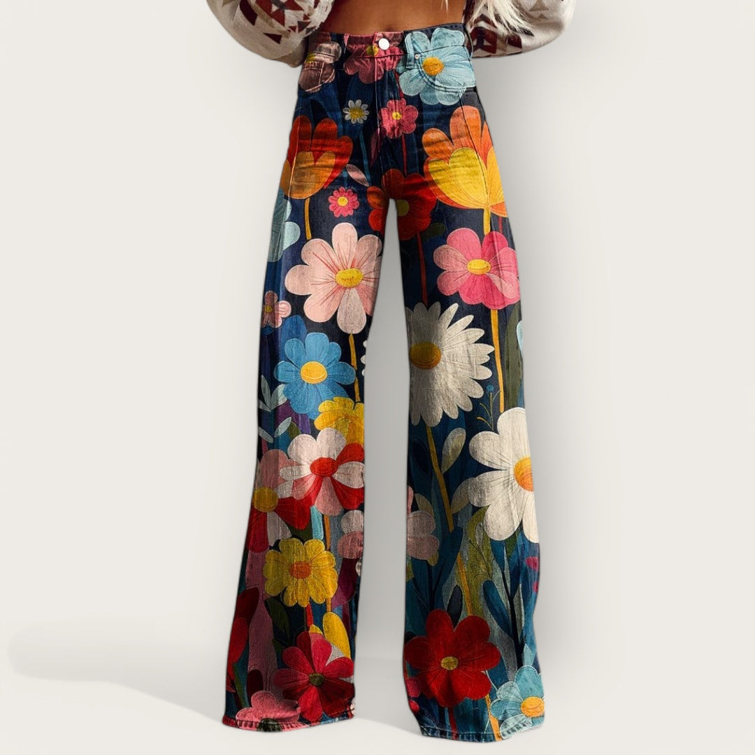Harper | Stylish Multicolored Wide-Leg Pants
