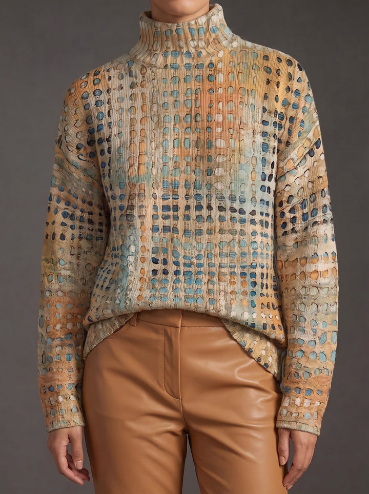 Francesca | Artful Print Turtleneck