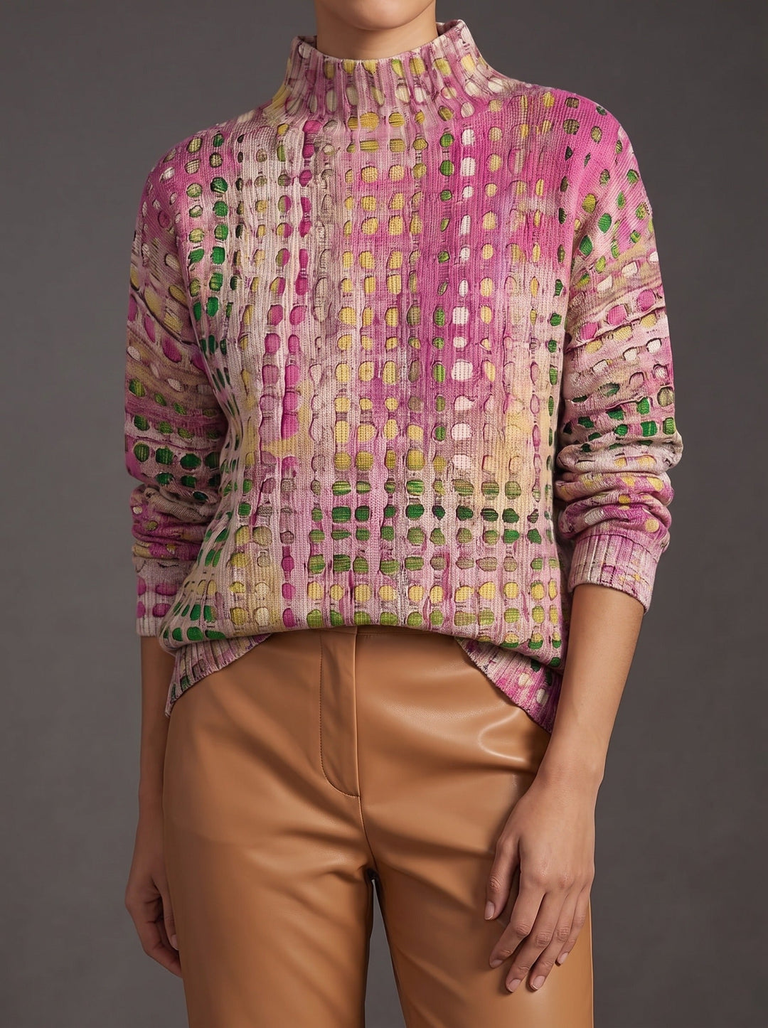 Mariana | Painterly Dot Turtleneck