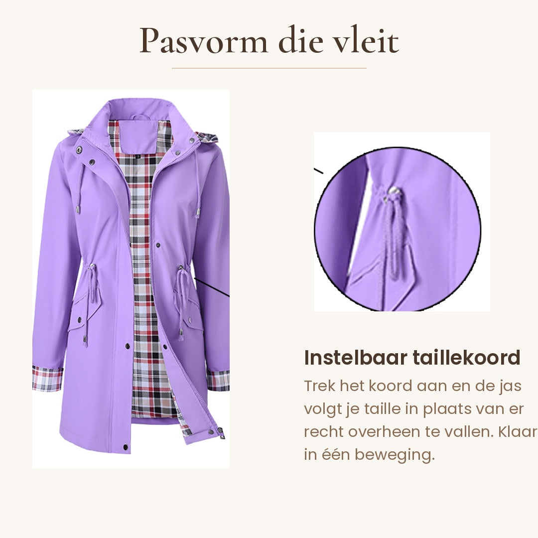 Michaela | Waterproof Detachable-Hood Rain Coat