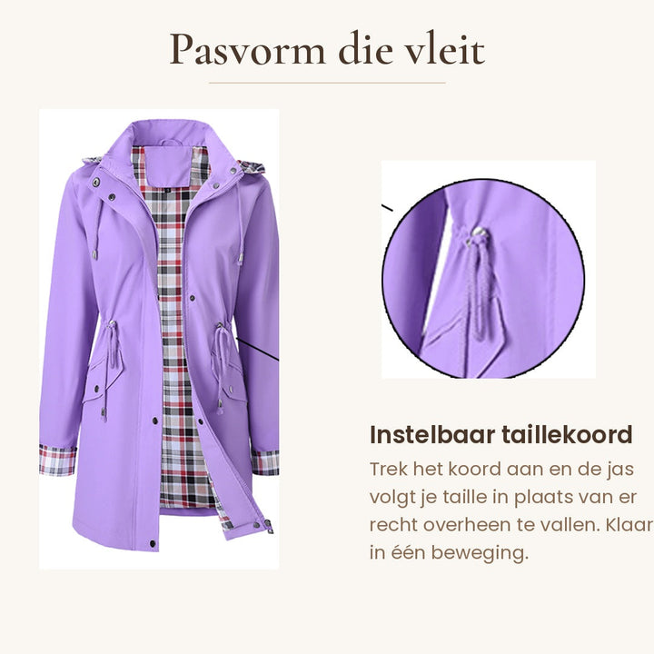Michaela | Waterproof Detachable-Hood Rain Coat