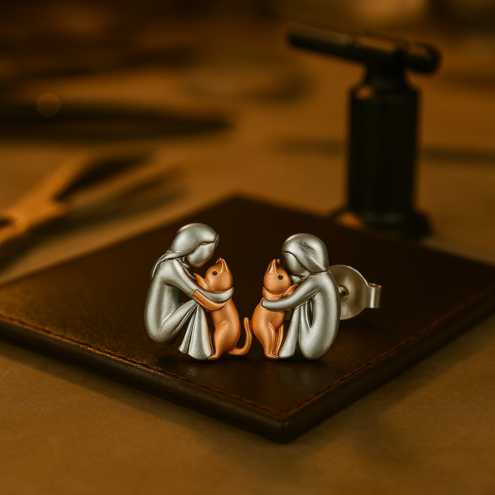 Biddy | Two-Tone Cat Hug Earrings