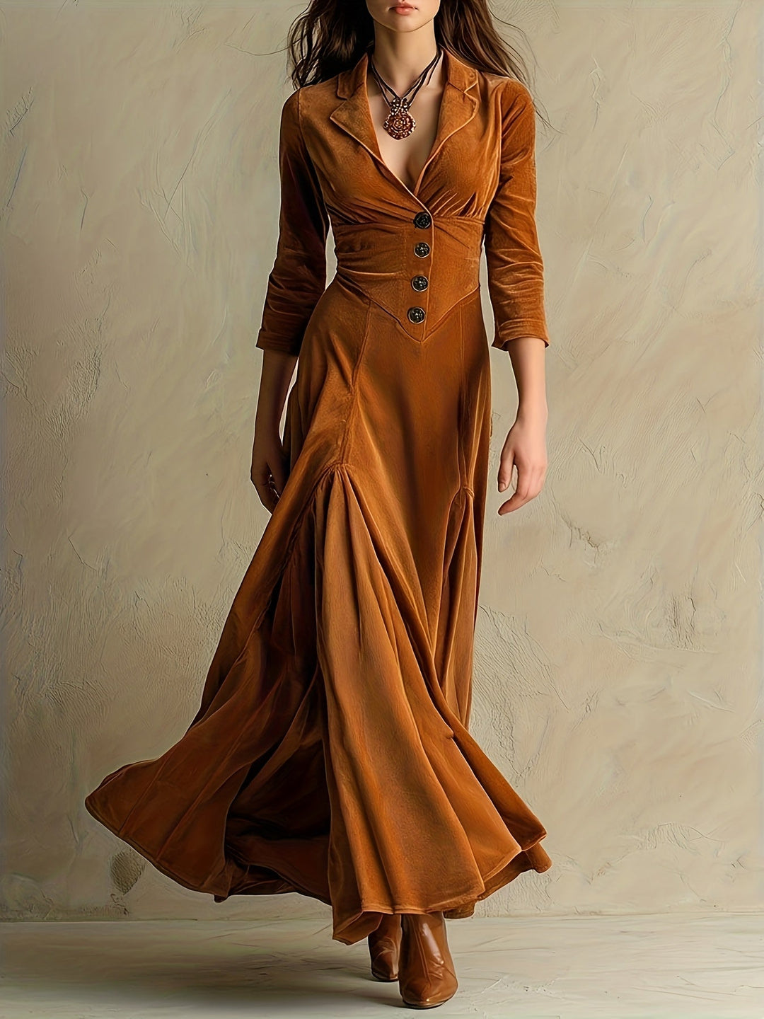 Gracie | Elegant Button-Front Collar Dress