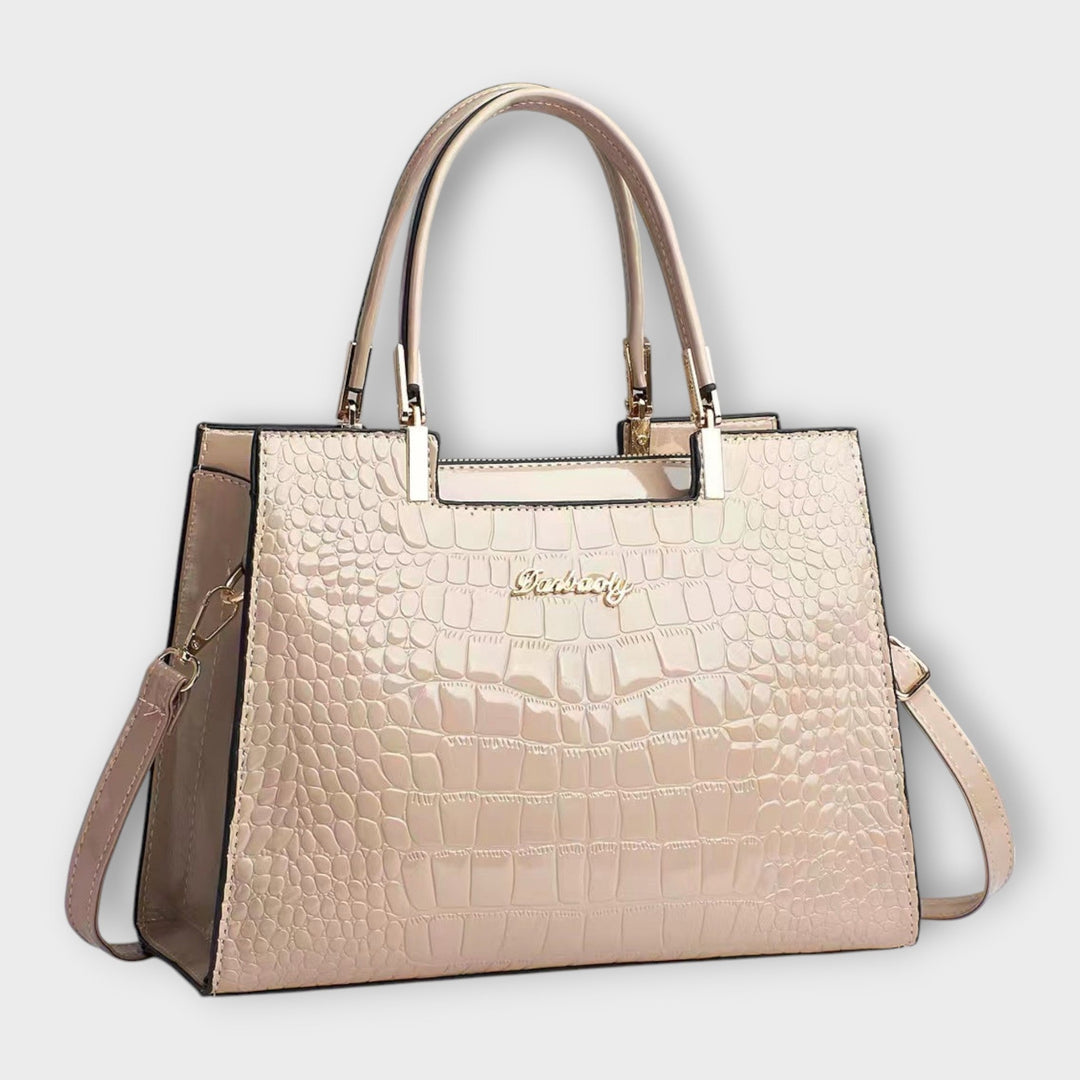 Celeste | Glossy Crocodile Pattern Handbag