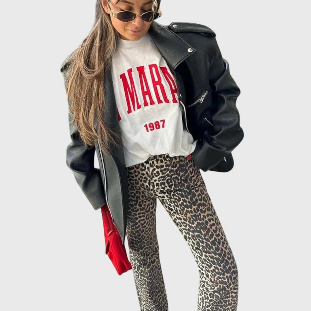 Chandra | Vintage Leopard Print Jeans