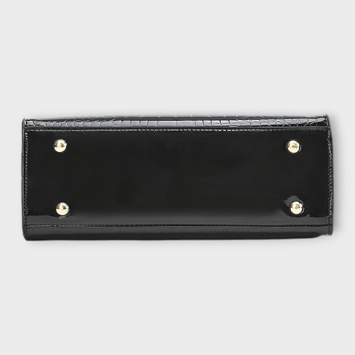 Celeste | Glossy Crocodile Pattern Handbag