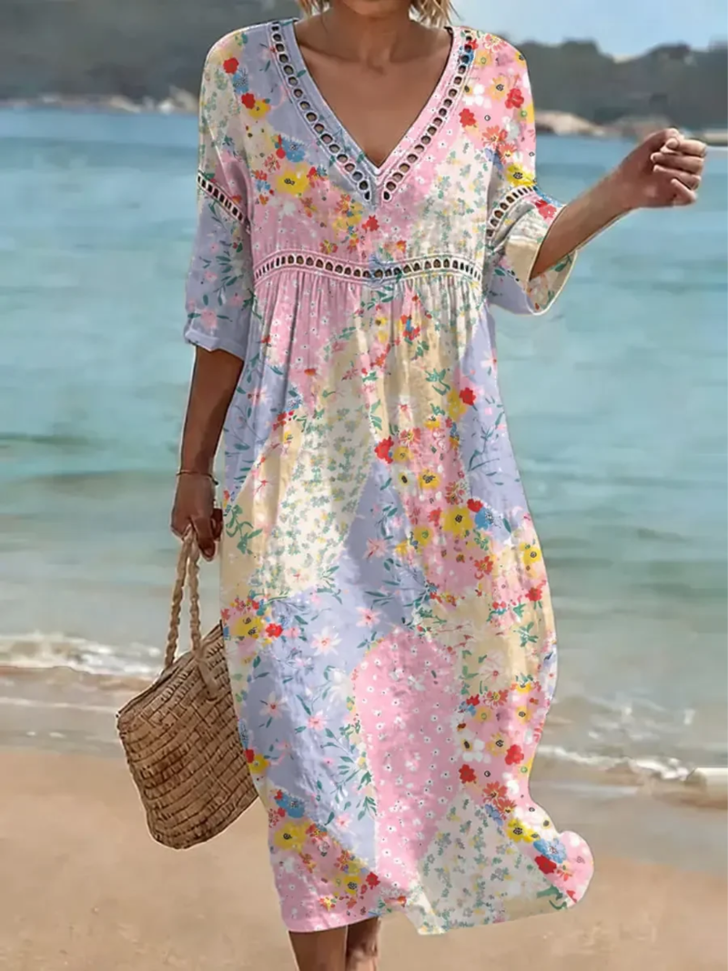 Clara | Vintage Floral Patchwork Dress