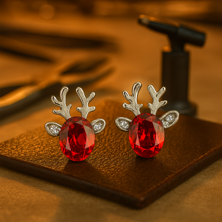 Debra | Reindeer Crystal Stud Earrings