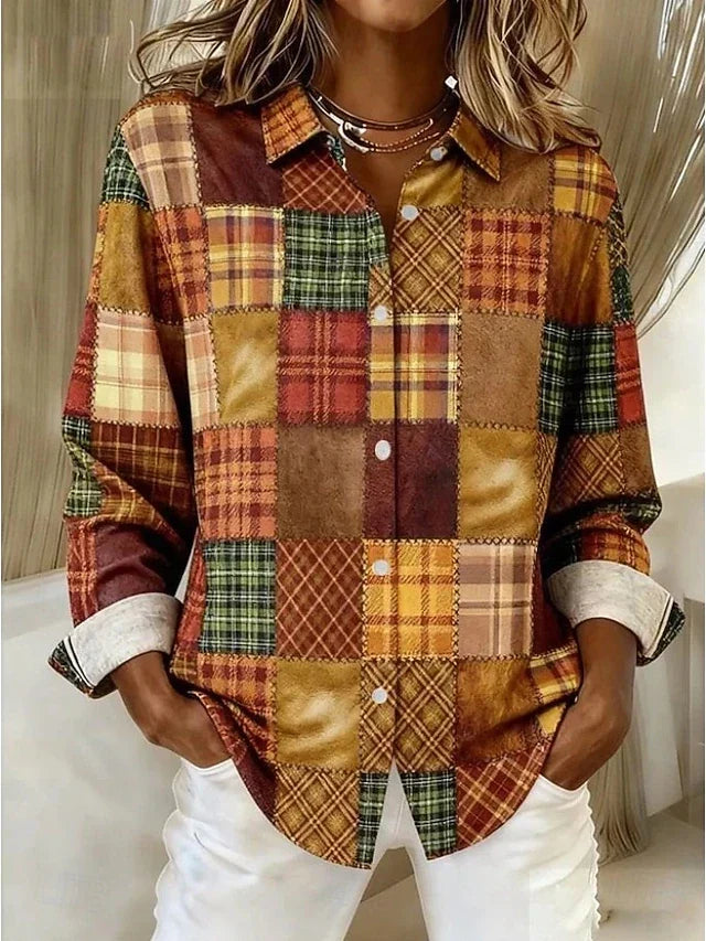 Lorinda | Vintage Patchwork Button Blouse
