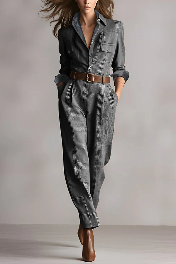 Corissa | Tailored Check Jumpsuit