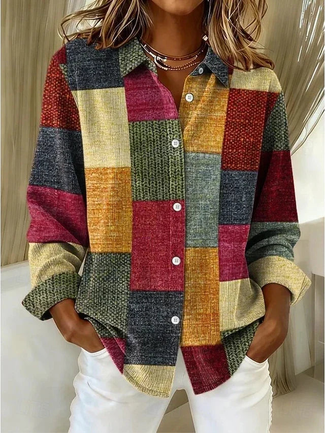 Lorinda | Vintage Patchwork Button Blouse