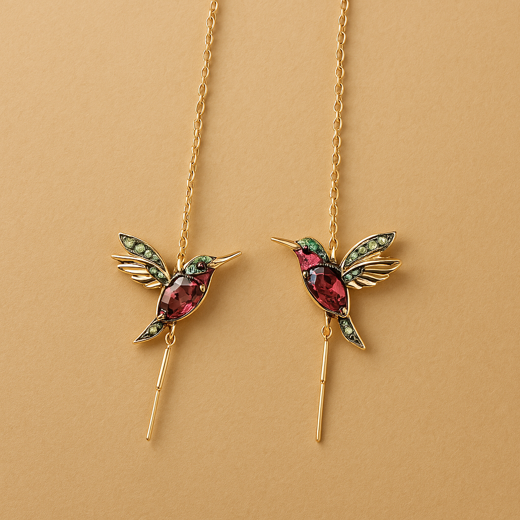 Deonne | Hummingbird Enamel Zirconia Earrings